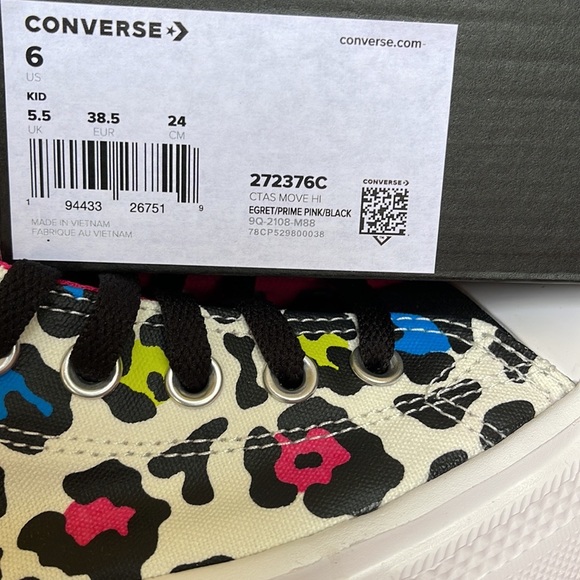 Converse 272376C
CTAS MOVE HI
EGRET/PRIME PINK/BLACK
Chuck Taylor All Star WMNS - Picture 16 of 16